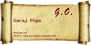 Garaj Olga névjegykártya